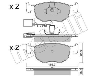 Комплект тормозных колодок, дисковый тормоз METELLI 22-0656-1 для FORD SCORPIO