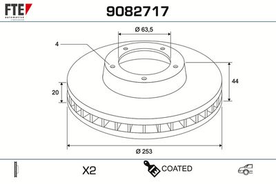 спирачен диск FTE 9082717