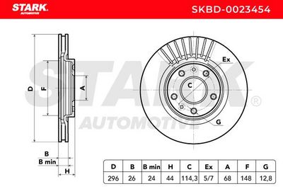 спирачен диск STARK SKBD-0023454