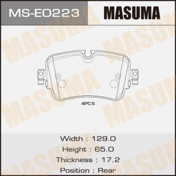Комплект тормозных колодок MASUMA MS-E0223 для AUDI A6