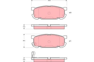 Bromsbeläggssats, skivbroms TRW GDB3303