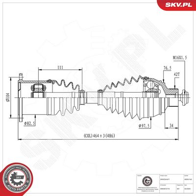 Hnací hřídel ESEN SKV 40SKV165