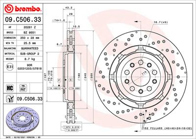 Bromsskiva BREMBO 09.C506.33