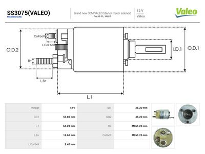 Magnetbryter, starter AS-PL SS3075(VALEO)