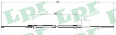Тросик, cтояночный тормоз LPR C0651B для VW POLO
