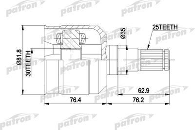 Шарнирный комплект, приводной вал PATRON PCV5009 для MITSUBISHI GALANT