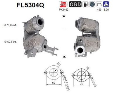 Filtr sadzy / filtr cząstek stałych, układ wydechowy AS 289C02U000