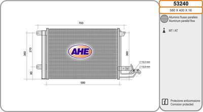 AHE 53240 Радиатор кондиционера  для AUDI A3 (Ауди А3)