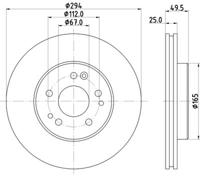 Тормозной диск HELLA 8DD 355 103-031 для MERCEDES-BENZ 124
