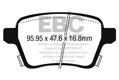 Комплект тормозных колодок, дисковый тормоз EBC Brakes DPX2250 для OPEL ADAM