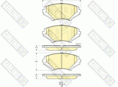 Комплект тормозных колодок, дисковый тормоз GIRLING 6133569 для MAZDA RX-8