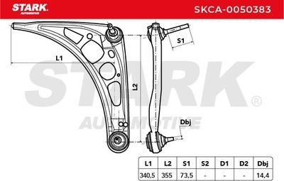 носач, окачване на колелата STARK SKCA-0050383