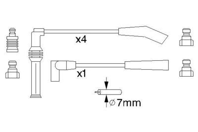 Комплект проводов зажигания BOSCH 0 986 356 751 для CITROËN BX