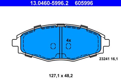 Комплект тормозных колодок, дисковый тормоз ATE 13.0460-5996.2 для CHEVROLET MATIZ