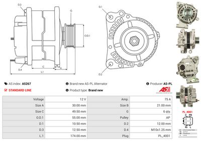 GENERATOR / ALTERNATOR AS-PL A5267 4