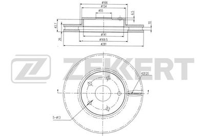 Тормозной диск ZEKKERT BS-6139 для EMGRAND EC7