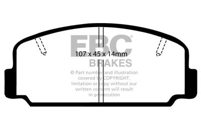 Комплект тормозных колодок, дисковый тормоз EBC Brakes DP323 для TOYOTA CELICA