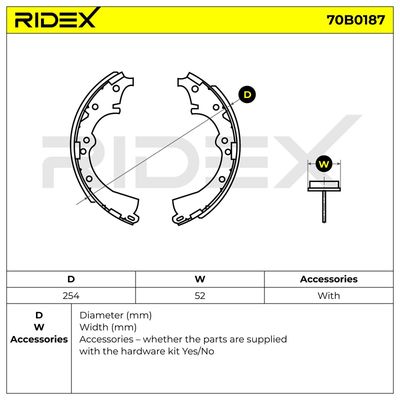 комплект спирачна челюст RIDEX