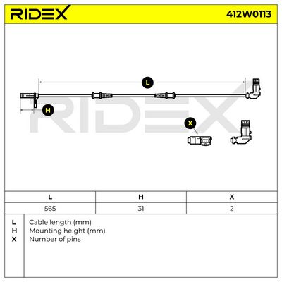 датчик, обороти на колелото RIDEX 412W0113