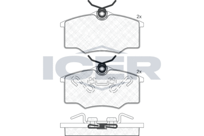 Комплект тормозных колодок, дисковый тормоз ICER 181250 для VW GOL