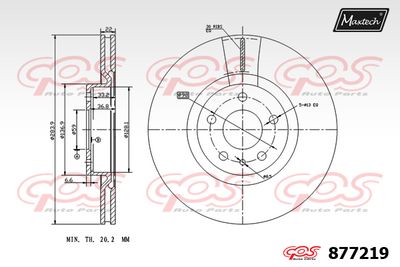 Тормозной диск MAXTECH 877219 для PROTON IMPIAN