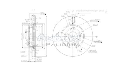ASHUKI by Palidium H039-65 Тормозные диски  для HONDA CIVIC (Хонда Цивик)