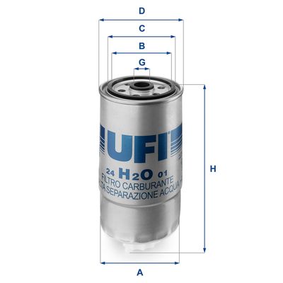 UFI 24.H2O.01 Топливный фильтр  для IVECO  (Ивеко Массиф)