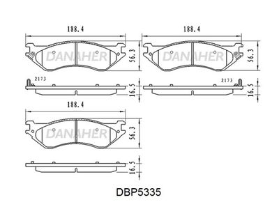 DANAHER DBP5335 Тормозные колодки и сигнализаторы  для FORD USA  (Форд сша Еxпедитион)