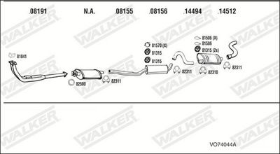 Изпускателна система WALKER VO74044A