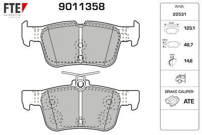 Sada brzdových destiček, kotoučová brzda FTE 9011358