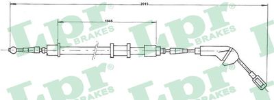 Тросик, cтояночный тормоз LPR C0580B для OPEL VECTRA
