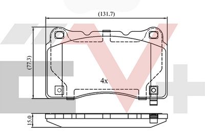 комплект спирачно феродо, дискови спирачки COMLINE CEV33497
