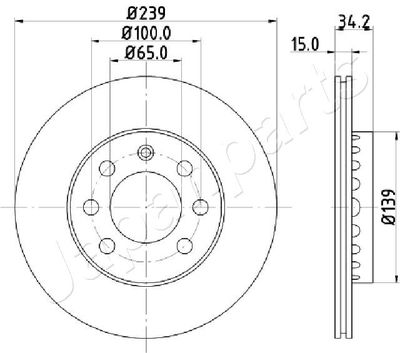 JAPANPARTS DI-0904 Тормозные диски  для AUDI A2 (8Z0) 1.2 TDI
