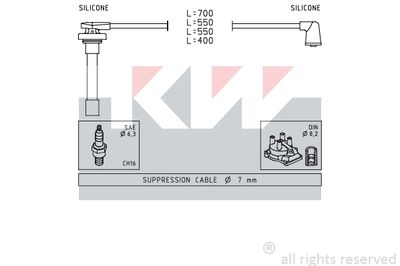 Комплект проводов зажигания KW 360 711 для HONDA SHUTTLE