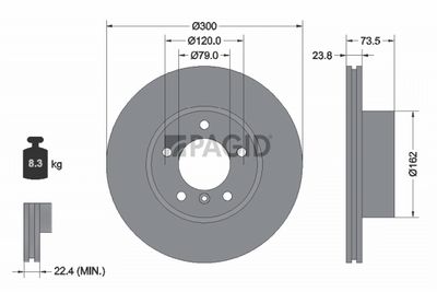 спирачен диск PAGID 54377NHC