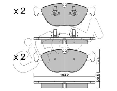 Комплект тормозных колодок, дисковый тормоз CIFAM 822-828-0 для ROLLS-ROYCE SILVER