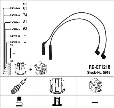 Комплект проводов зажигания NGK 5919 для TOYOTA HIACE