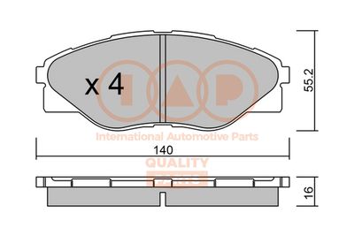 Комплект тормозных колодок, дисковый тормоз IAP QUALITY PARTS 704-17162P для TOYOTA HILUX