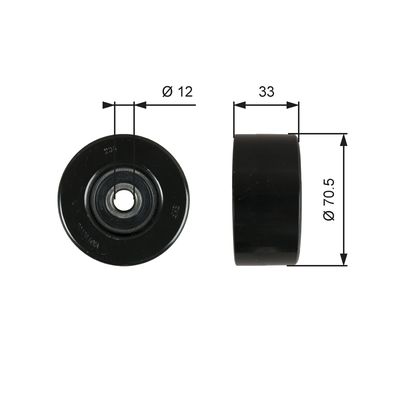 Deflection/Guide Pulley, V-ribbed belt GATES T36762