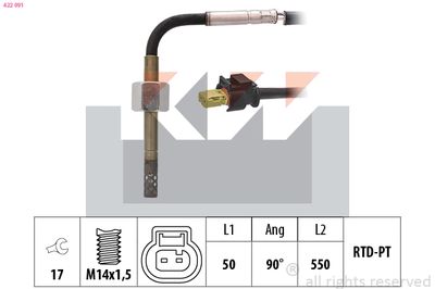 czujnik, temperatura spalin KW 422 091