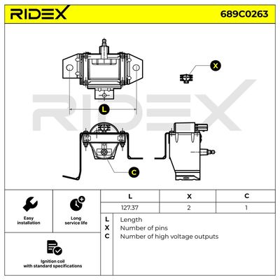 запалителна бобина RIDEX 689C0263