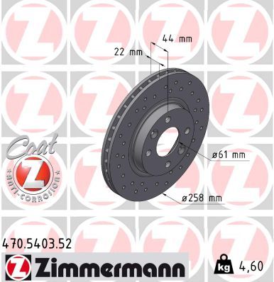 спирачен диск ZIMMERMANN 470.5403.52