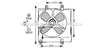 Вентилятор, охлаждение двигателя AVA QUALITY COOLING MZ7504 для MAZDA 323