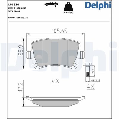 Brake Pad Set, disc brake LP1824