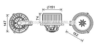 Вентилятор салона AVA QUALITY COOLING HY8434 для HYUNDAI GENESIS