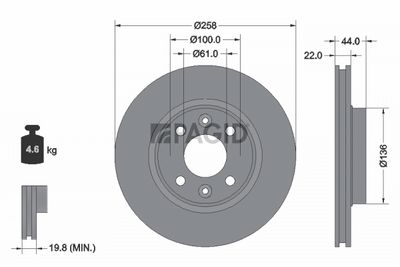 Tarcza hamulcowa PAGID 55552NC