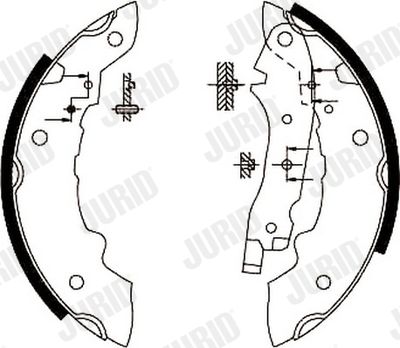 Комплект тормозных колодок JURID 362261J для FIAT 1100-1900
