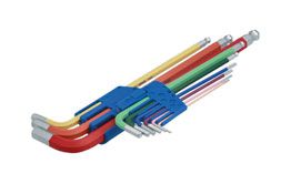 Laser Tools Colour Coded Hex Key Set - Ball End 9pc