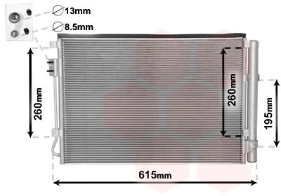 VAN WEZEL 82005207 Радиатор кондиционера  для HYUNDAI VELOSTER (Хендай Велостер)