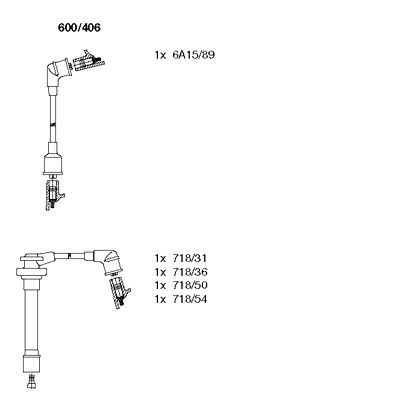 Комплект проводов зажигания BREMI 600/406 для NISSAN VANETTE